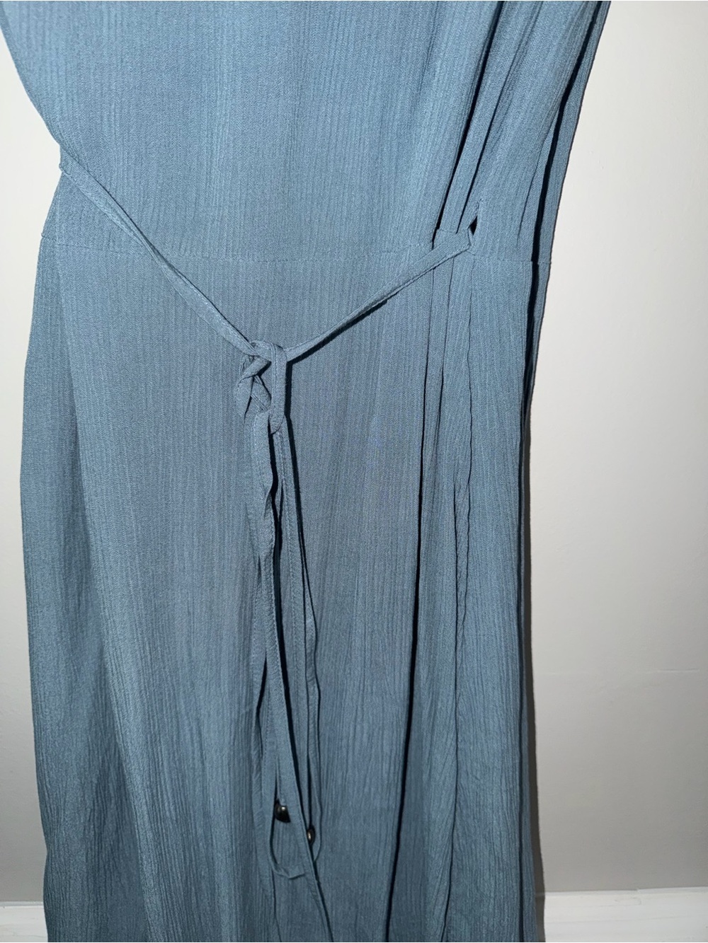 Soft Blue Short Sleeve Wrap Dress - Picture 6 of 9